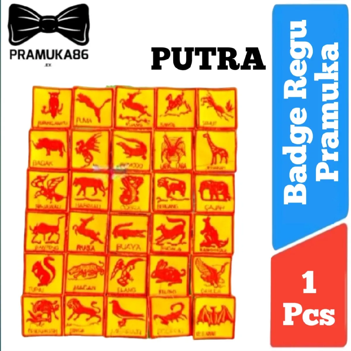 Badge Tanda Regu Hewan Pramuka / Tanda Regu Pramuka / Tanda Regu Pramuka Hewan (Putra) Bordir