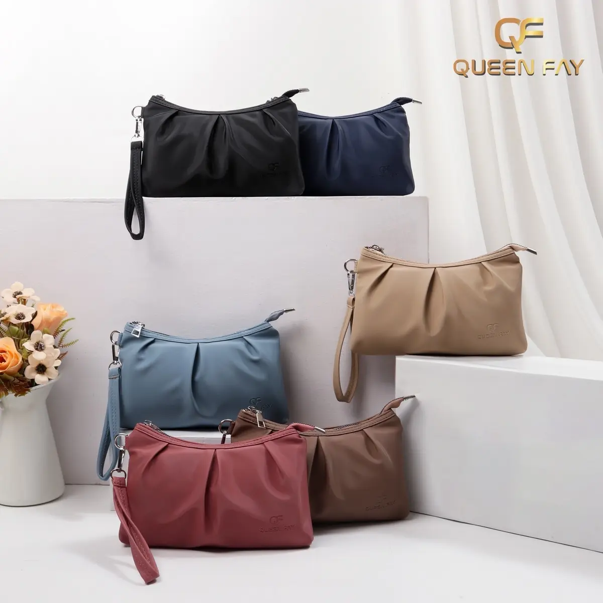 Queen Fay Pouch Dompet Tas Slingbag Selempang Wanita Simple Minimalis Elegant