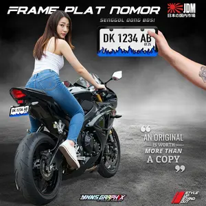 Plat Nomor Premium Frame Akrilik Japan Style Yhns Graphix - theme : flame print dtf uv