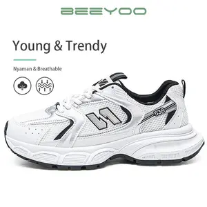 Beeyoo Sepatu Wanita Sneakers Wedges Casual Sport Running Shoes Sepatu Putih Cewek Olahraga WR708
