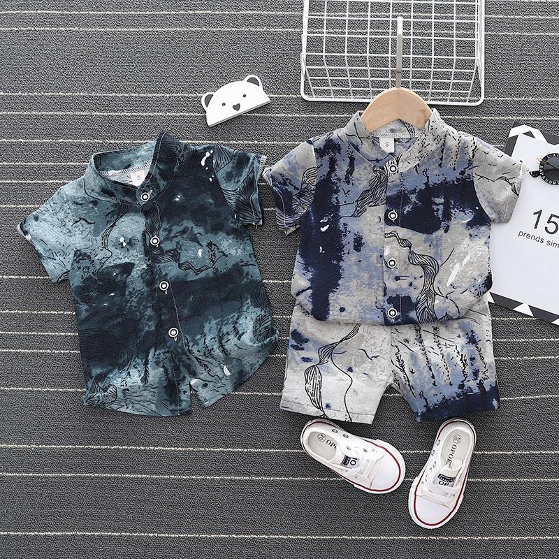 Product Introduction of 0-5 years old boy child baby suit crawling suit dirt-resistant shirt + comfortable breathable shorts two-piece suit 43