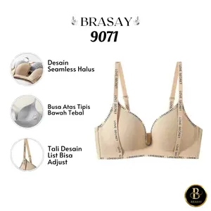 Brasay Bra Push Up Tanpa Kawat Wanita Bra Seamless Wanita Korea Fashion Bralette List LOVE SECRET 9071