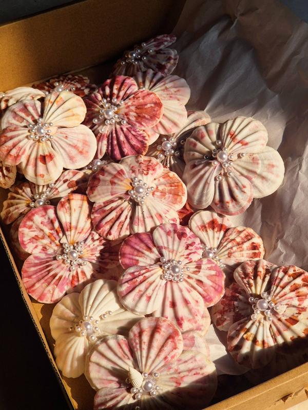  Kẹp Vỏ Sò Hoa Thủ Công Emxinhlunglinh – Phụ Kiện Tóc Handmade Đi Biển Xinh Xắn 