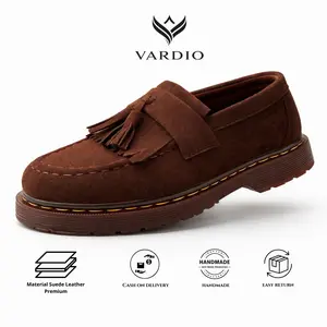 VARDIO SAXA02 -Sepatu Formal Casual Loafers Saxa 02 Kulit Suede Brown Pria | Sepatu Loafers Suede Pria haruta chunky ringan lederwaren antiselip size 40 oxford shoes upper kulit asli elegan boots moccasin minimalis 5.0-8.0 sintetis