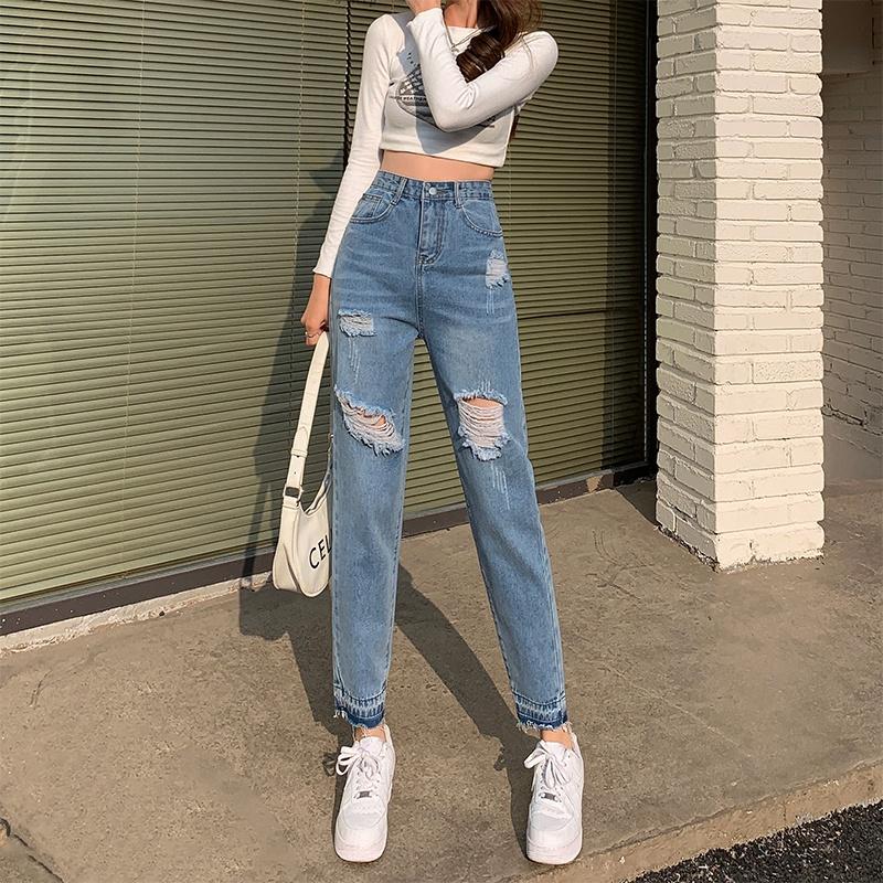 Jeansnjune Celana Jeans Wanita Boyfriend Ripped Jeans Highwaist Sobek Jeans Import Premium Jeans Boyfriend Korean Style 2