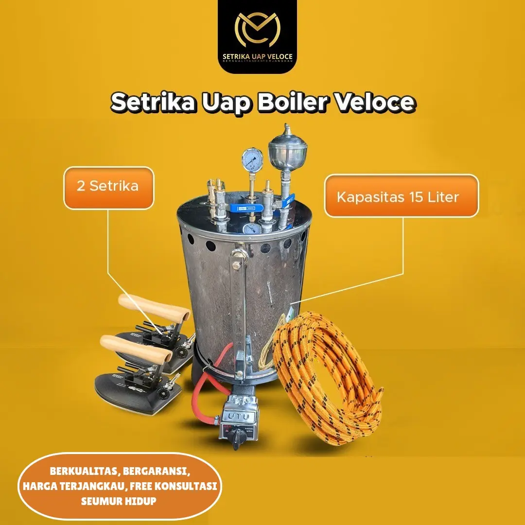 Setrika Uap Laundry kapasitas 15Liter Setrika Uap boiler tanpa Listrik