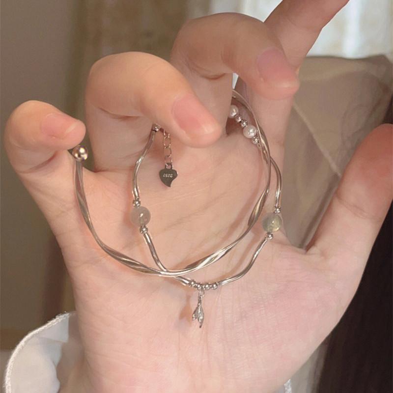 【Sktlz】 Fishtail Bracelet Mobius Ring Bracelet Moonlight Stone Bracelet Set 3