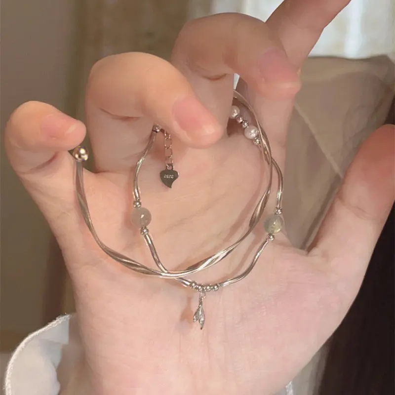 【Sktlz】 Fishtail Bracelet Mobius Ring Bracelet Moonlight Stone Bracelet Set 3