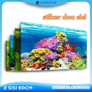SBT 60 CM STICKER BACKGROUND AQUARIUM 2 SISI motif A,C,E,G,H,K / TIMBAL BALIK /AQUASCAPE / STIKER AKUARIUM / SCOUTLITE