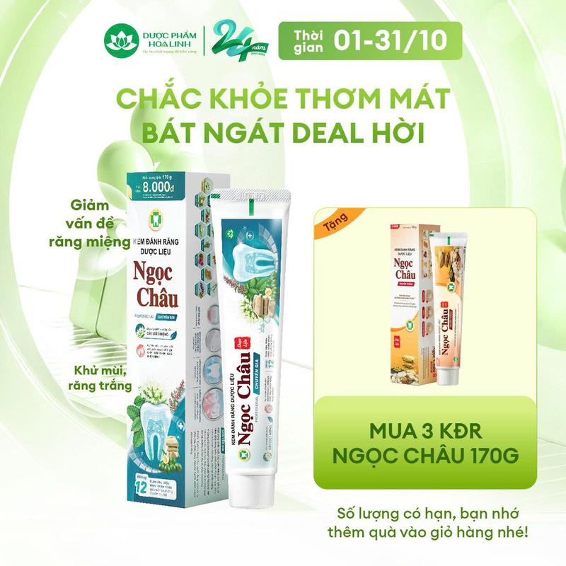 Kem đánh răng dược liệu Ngọc Châu Chuyên Gia 170g