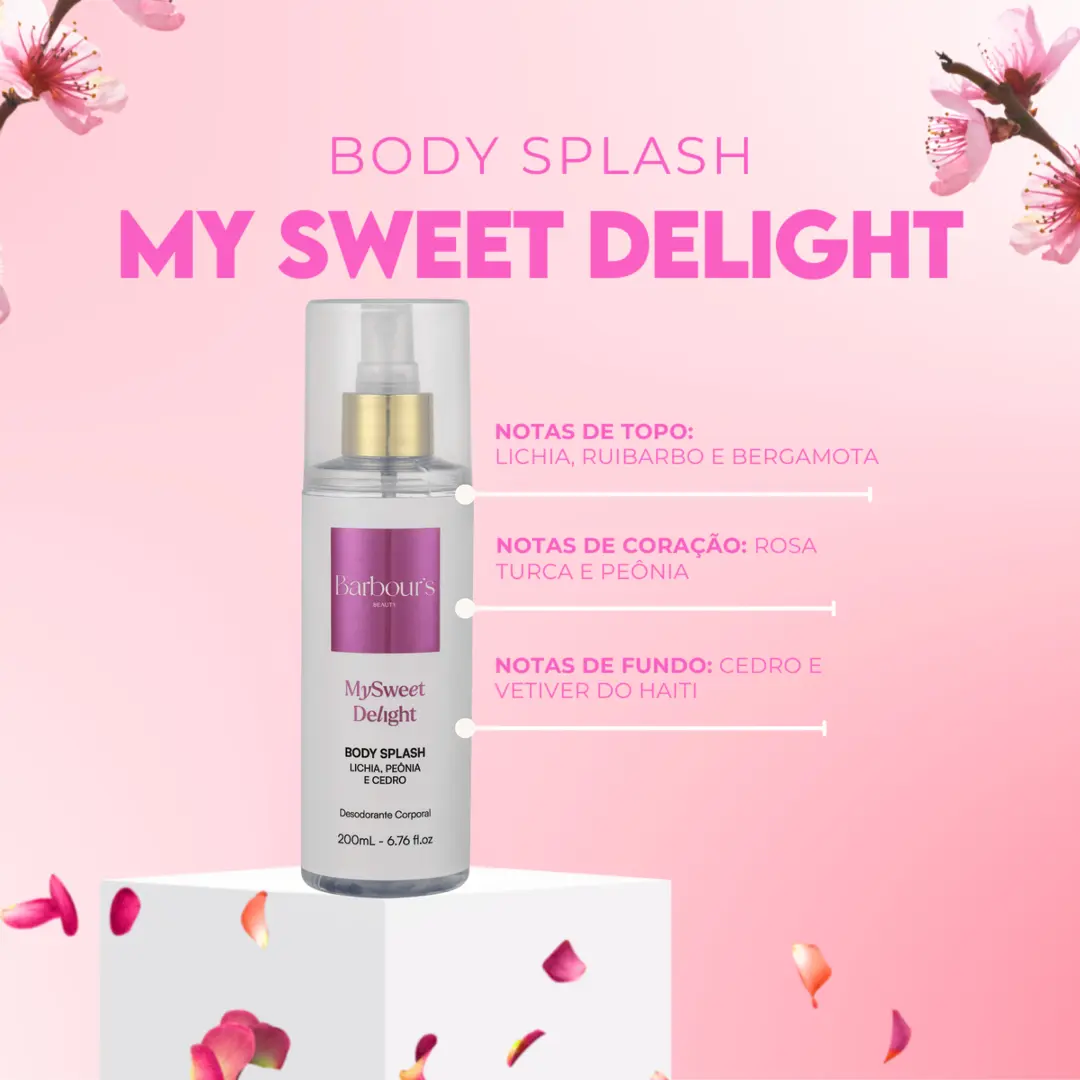 Kit 3 Body Splash Delight Very Sexy Roses 200ml Barbours
