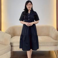 Gambar Clavina - 2 - Dress Natal Katbol Katun Bolong Embroidery Cotton Korean Style - Bumil - Busui Friendly - JUMBO Big Size - Hitam, LD 90 dari Digdaya.Clothing Kab. Bondowoso 1 Tokopedia