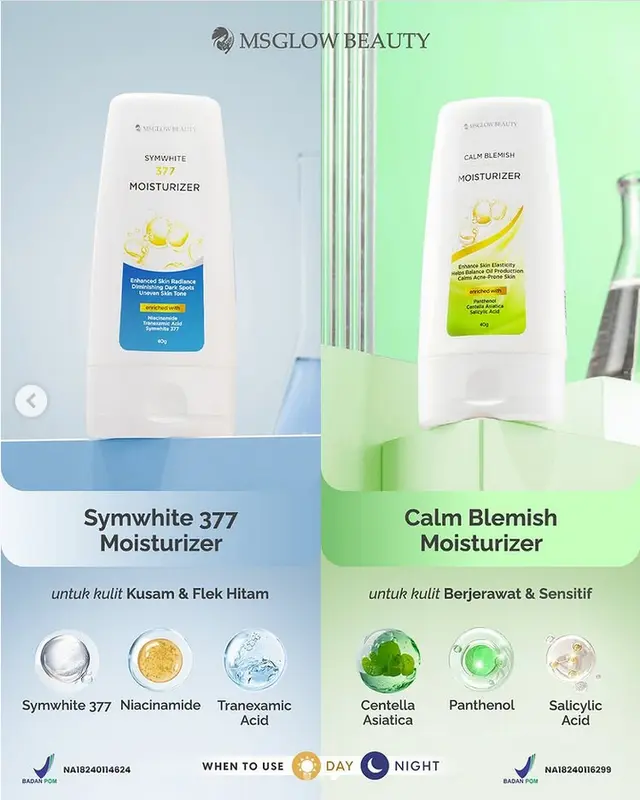 MS GLOW SYMWHITE 377 MOISTURIZER CALM BLEMISH MOISTURIZER PELEMBAB KULIT WAJAH 1
