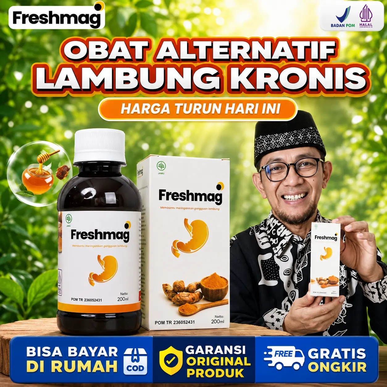 Freshmag - Madu Alami Sehat Lambung Herbal BPOM