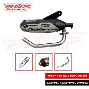 knalpot kenochi Original RNS EXHAUST Cover Tameng Stainless knalpot motor MIO NMAX AEROX XEON FAZZIO PCX BEAT VARIO SCOOPY ALL MATIC Plug & Play