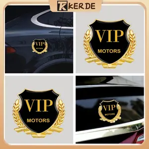 [Kerde]1PCS Universal  Emblem logo mobil Stiker Shield  Premium Gold Logo Car