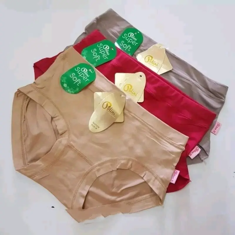( 36 RIBU DAPAT 3PCS) CELANA DALAM POLINI 1236 SUPER SOFT COOL MAX Katun Lembut Wanita Nyaman 7