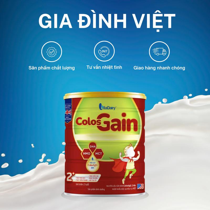 [VITADAIRY] - Sữa ColosGain - Sữa Dinh Dưỡng Bổ sung Cho Bé Hộp 800g MILK - GIA ĐÌNH VIỆT
