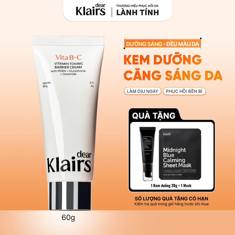 Dear Klairs Kem dưỡng Vitamin Toning Barrier Cream 60g