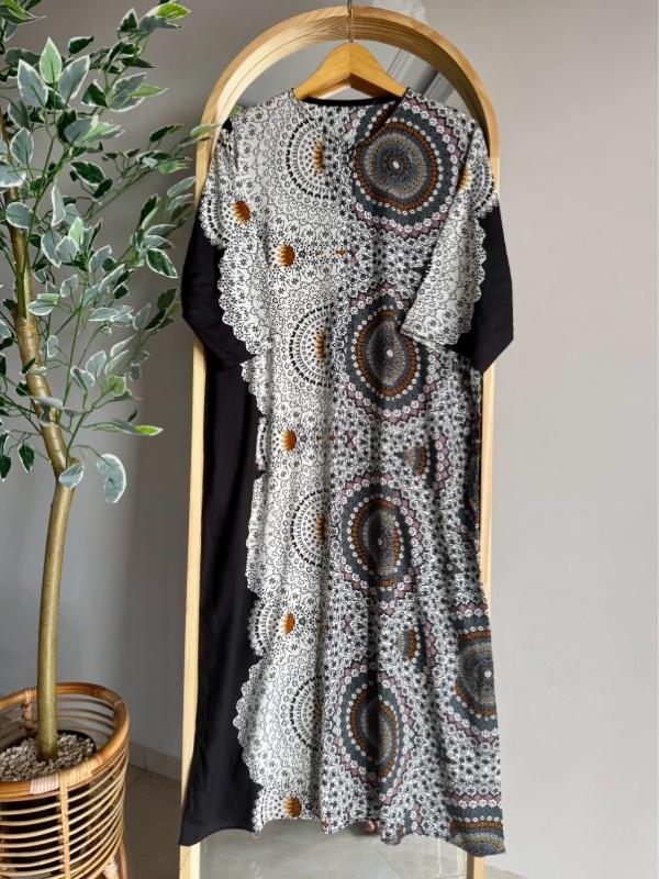 Daster gamis Rayon lengan 3/4 long daily