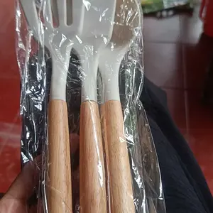 HIGH SELECT Set Peralatan Dapur Silikon Spatula Teflon  Set Dapur Kayu PeralatanKitchenware