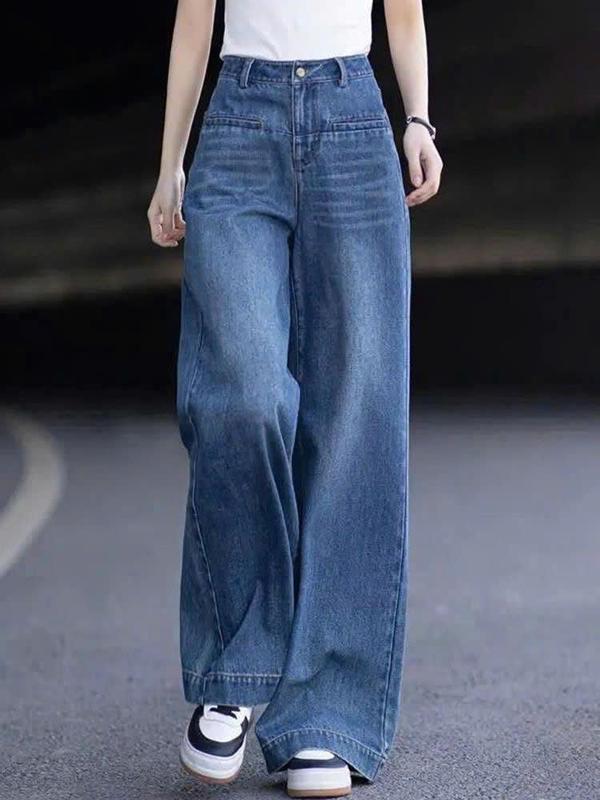 Quần Jean Ống Rộng Nữ KENZA FASHION KJ144 Quần Ống Rộng Suông Thẳng Cạp Cao Tôn Dáng