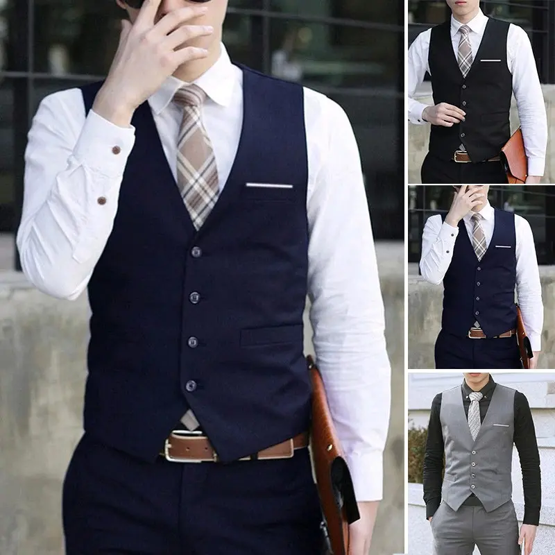 ROMPI VEST PRIA / ROMFI FORMAL / VEST FORMAL PRIA Slim-fitting Setrip V-Neck