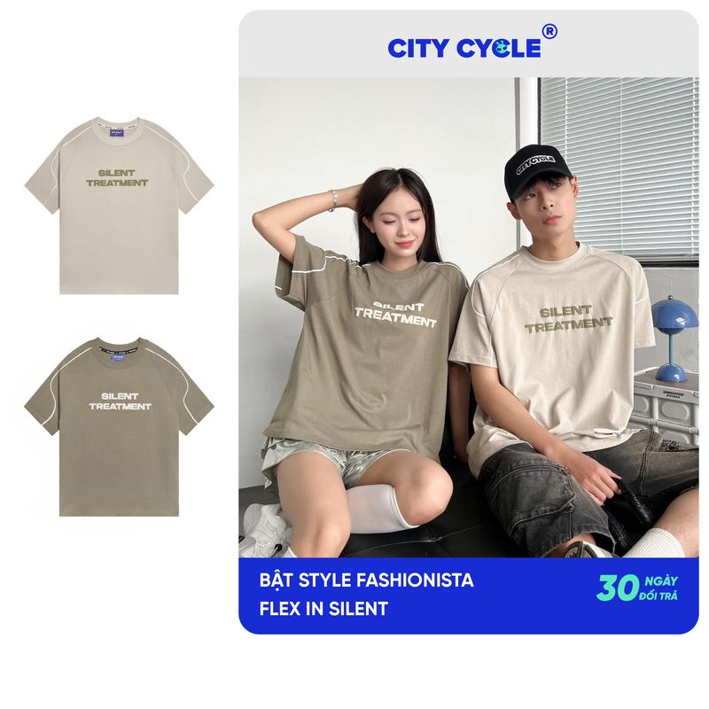 Áo cộc phông thun mùa hè nam nữ Local Brand Chính Hãng City Cycle Áo thun Silent Treatment