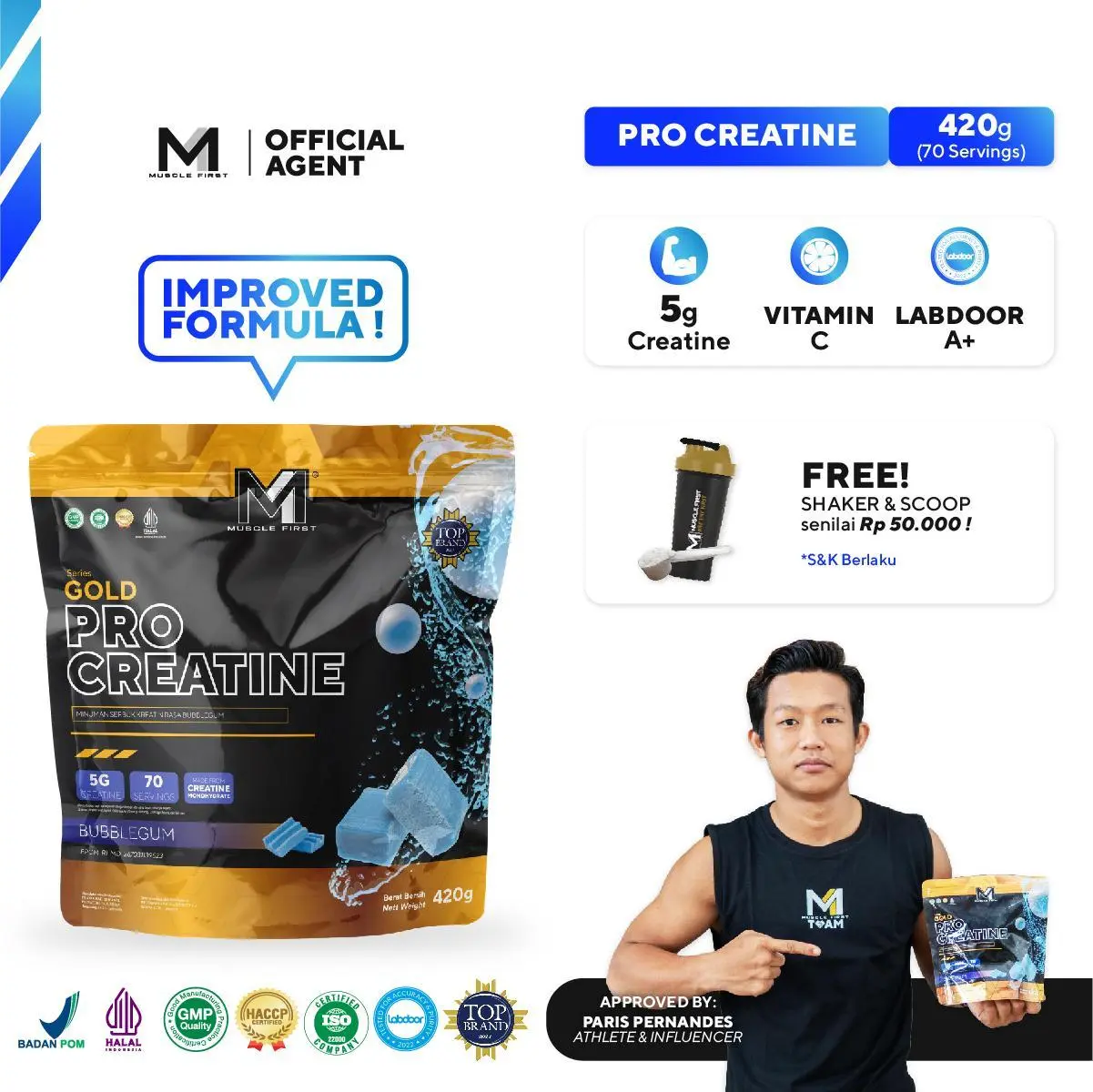 MUSCLE FIRST Pro Creatine 420gr - Suplemen Fitness