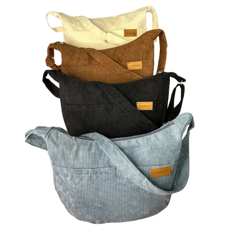 Tas Bahu Selempang Wanita / Slingbag Corduroy / Half moon bag / Waist Bag Terbaru High Quality - WY29 2