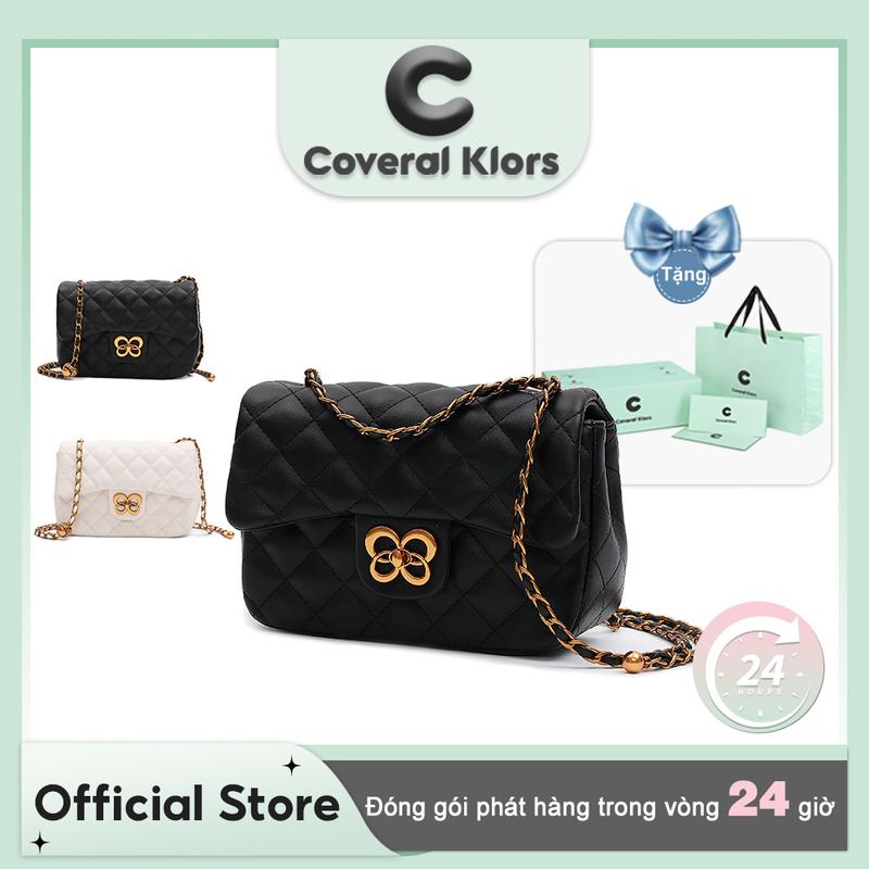 Coveral Klors -【đóng gói hộp quà tặng】Túi đeo chéo nữ đeo vai hình cánh bướm, gân thời trang, túi xách nách thời trang, đen, trắng Bag