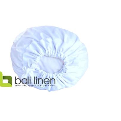 Bali Linen - Bolster Case 100% Cotton Tc 200 Plain White Fabric 1