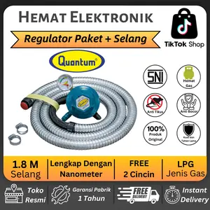 (COD) QUANTUM Regulator Paket + Selang Anti Karat Tahan Lama Mudah Dipasang