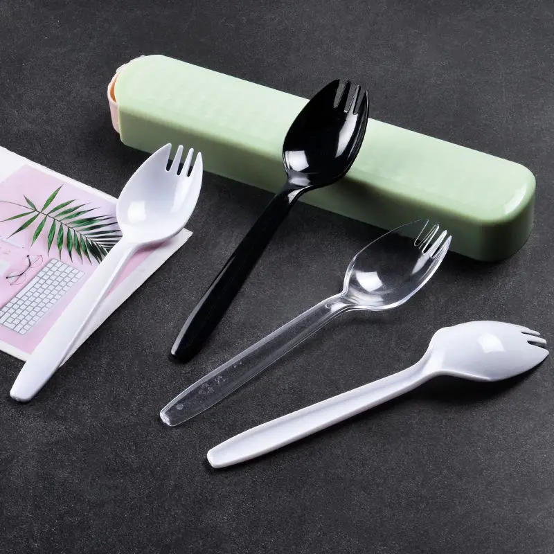 Sendok Dan Garpu 2in1 Sendok Plastik Garpu Plastik Sendok Spork 4
