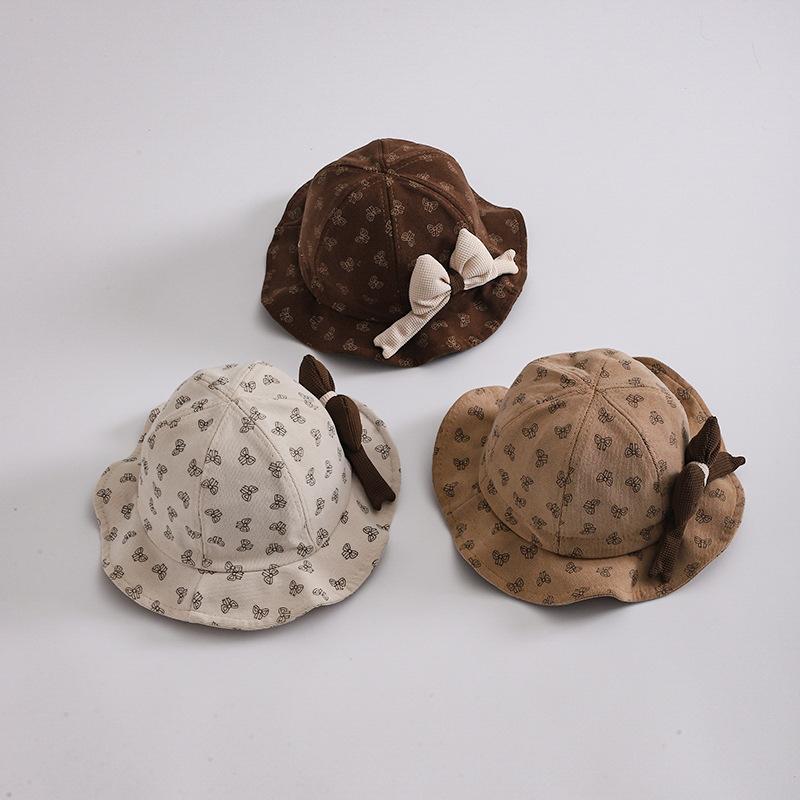 Mũ Ngư Dân Cho Trẻ Mới Biết Đi, Dày Dặn, Phong Cách Mùa Thu Đông, Nơ 3D, Mũ Lưu Vực Em Bé In Hình Công Chúa Bé Gái, Mũ Tai Bèo, Thích Hợp Cho Trẻ Em 5-30 Tháng, Tấm Che Nắng