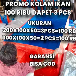 95 RIBU DAPET 3 PCS TERPAL KOLAM IKAN 200X100X50 BAHAN KOREA