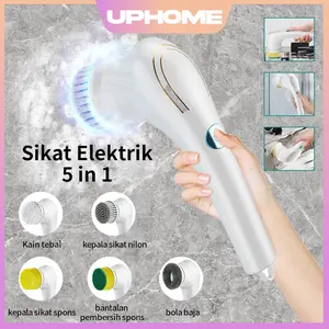 UPHOME Sikat Elektrik 5 in 1 Handheld Sikat Kamar Mandi  Pembersih Rotasi Cerdas with Spons