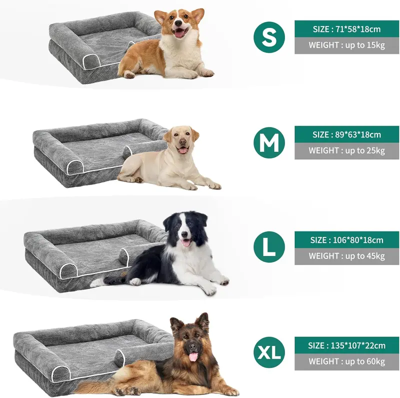 YITAHOME Dog Sofa Bed,Washable Orthopedic Dog Beds and Couch with Removable Zipper Cover, Puppy Beds for Small / Medium / Large Dogs 3