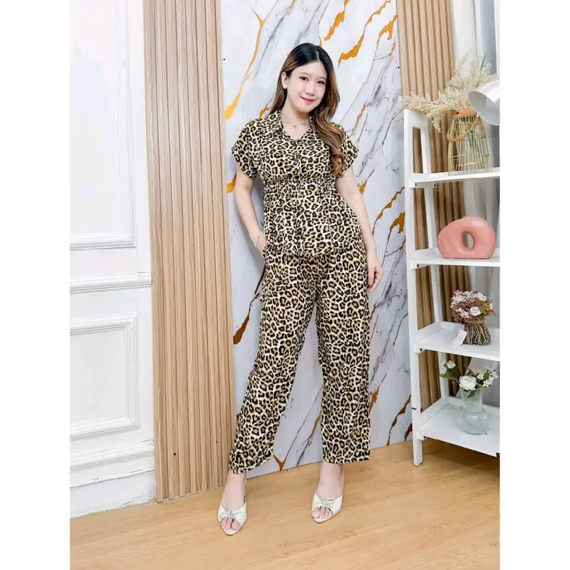 Set Celana Panjang Setcel Nara Rayon Viscose Motif Premium Bali Busui 8