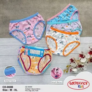 6pc- CD anak golden nick warna ful print 069 warna bahan cotton / CD golden nick anak / CD gn 069 warna