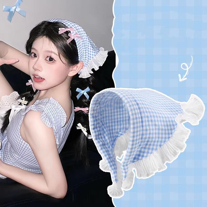 Khăn Quàng cổ Tam Giác Ren Kiểu Pháp, Băng Đô Lưới, Băng Đô Trang Trí Cổ Điển, Phụ Kiện Tóc Phong Cách Nông Thôn, Dành Cho Nữ 3