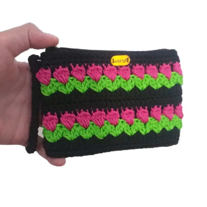 dompet koin rajut bunga tulip Kartu Uang 1