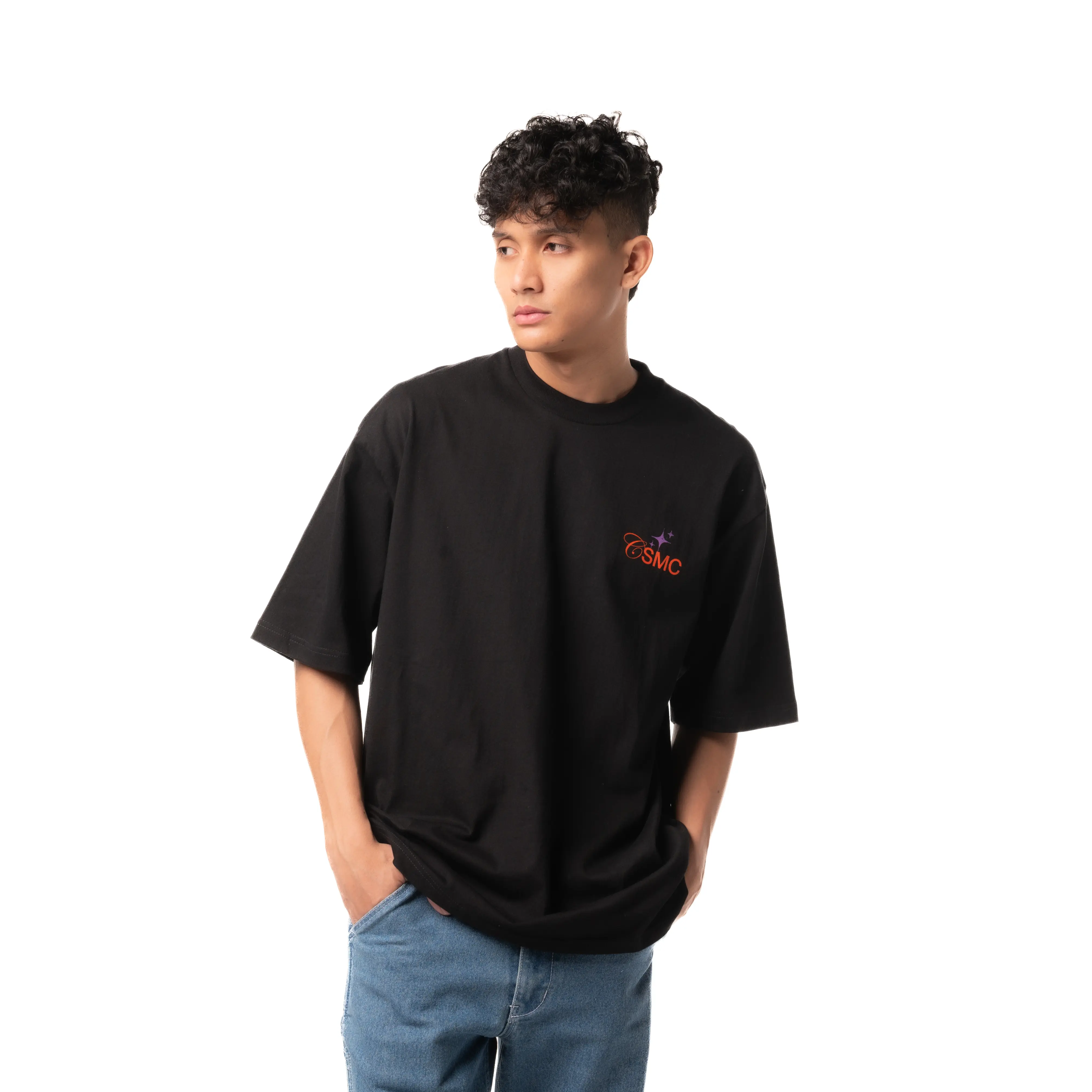 Cosmic T-Shirt Pria Oversize LOEZ BLACK Combed Kaos