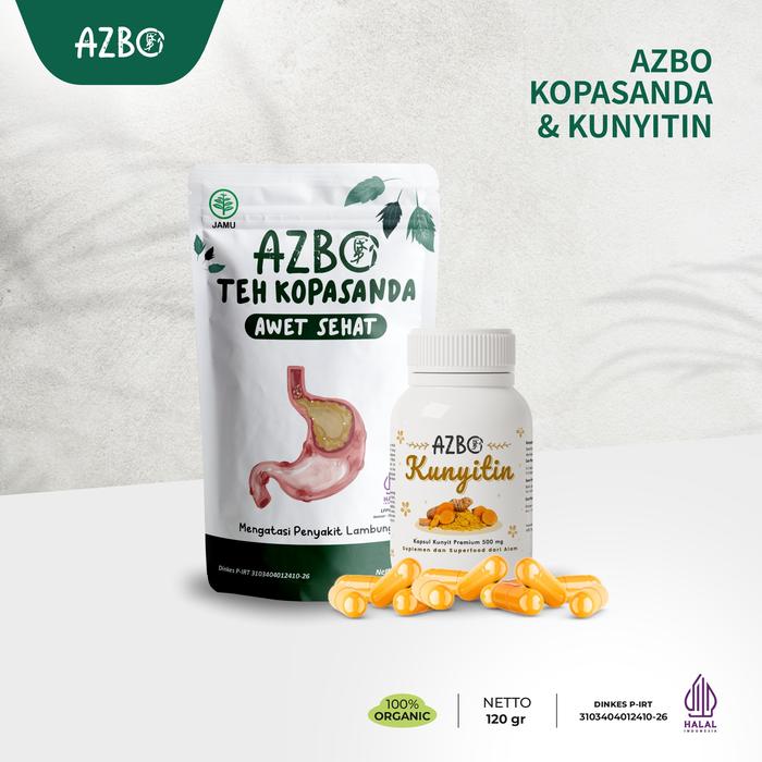 Gambar AZBO TEH KOPASANDA dan AZBO Kunyitin Minuman Tea Herbal Alami Tubruk 120 Gram - Kemasan Alami dari AZBO INDONESIA Kab. Sleman Tokopedia