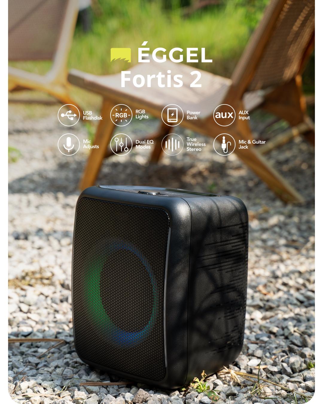 Eggel Fortis 2 Portable Party Speaker with RGB Lights