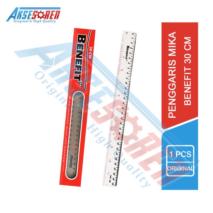 Gambar Aksesoren Penggaris Mika Benefit 30 cm [1 Pcs] / Alat Tulis Kantor ATK / Alat Ukur Pengukur / Garisan Plastik Panjang - 30 cm dari Aksesoren Kab. Indramayu 5 Tokopedia