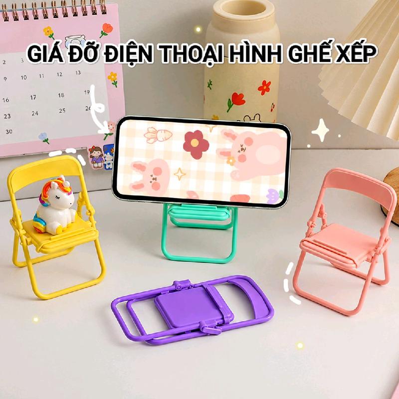 Giá đỡ điện thoại hình ghế xếp cute, tiện dụng nhiều màu sắc