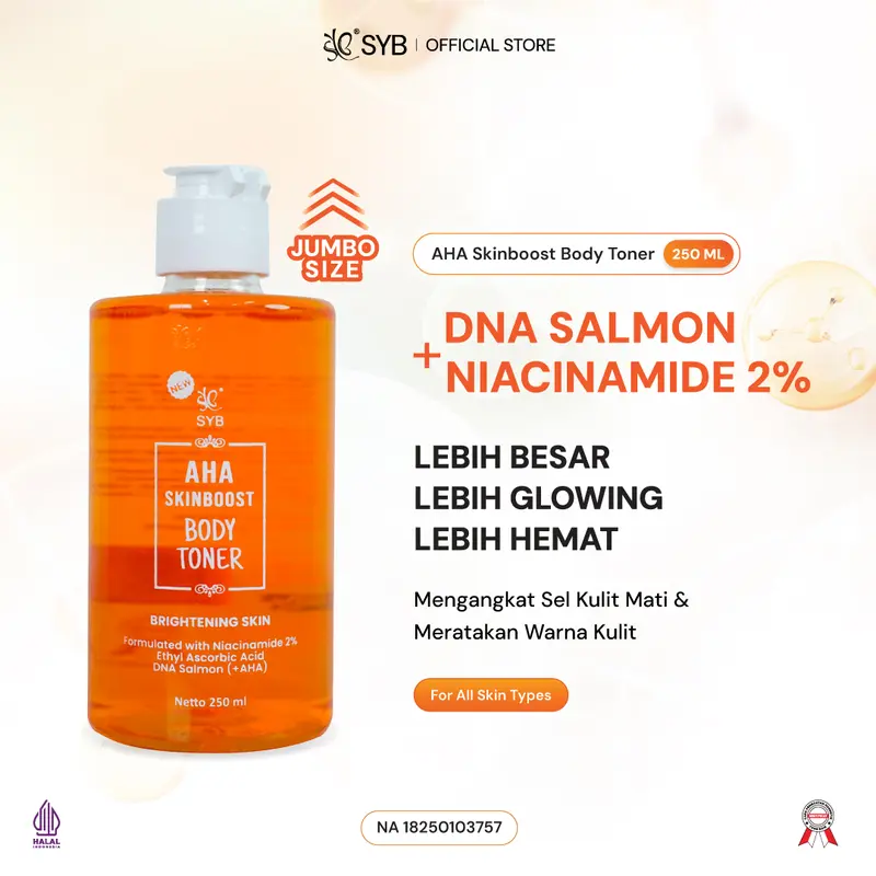 Toner Badan SYB  AHA Skinboost Body Toner 100ml - Toner Badan Angkat Daki 7