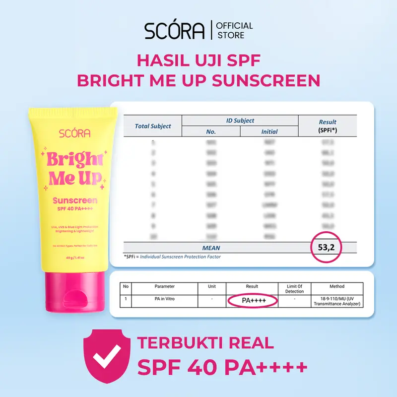[Hero] SCORA Bright Me Up Sunscreen 40 gr Sunblock Mencerahkan Melindungi UV Menyerap