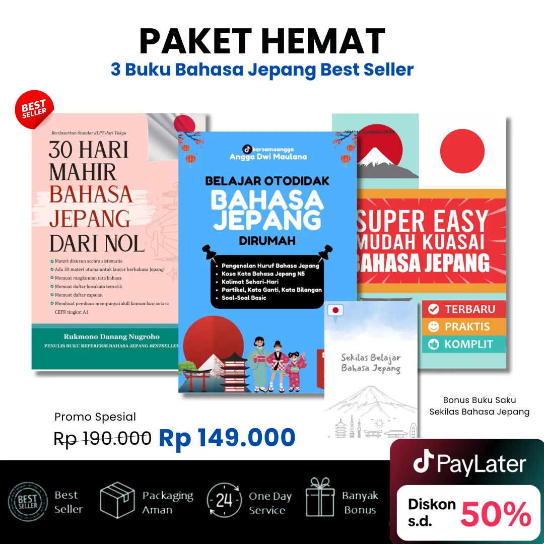 Paket Hemat Bahasa Jepang 30 Hari Mahir Jepang - Super Easy Jepang - Otodidak Jepang Dirumah